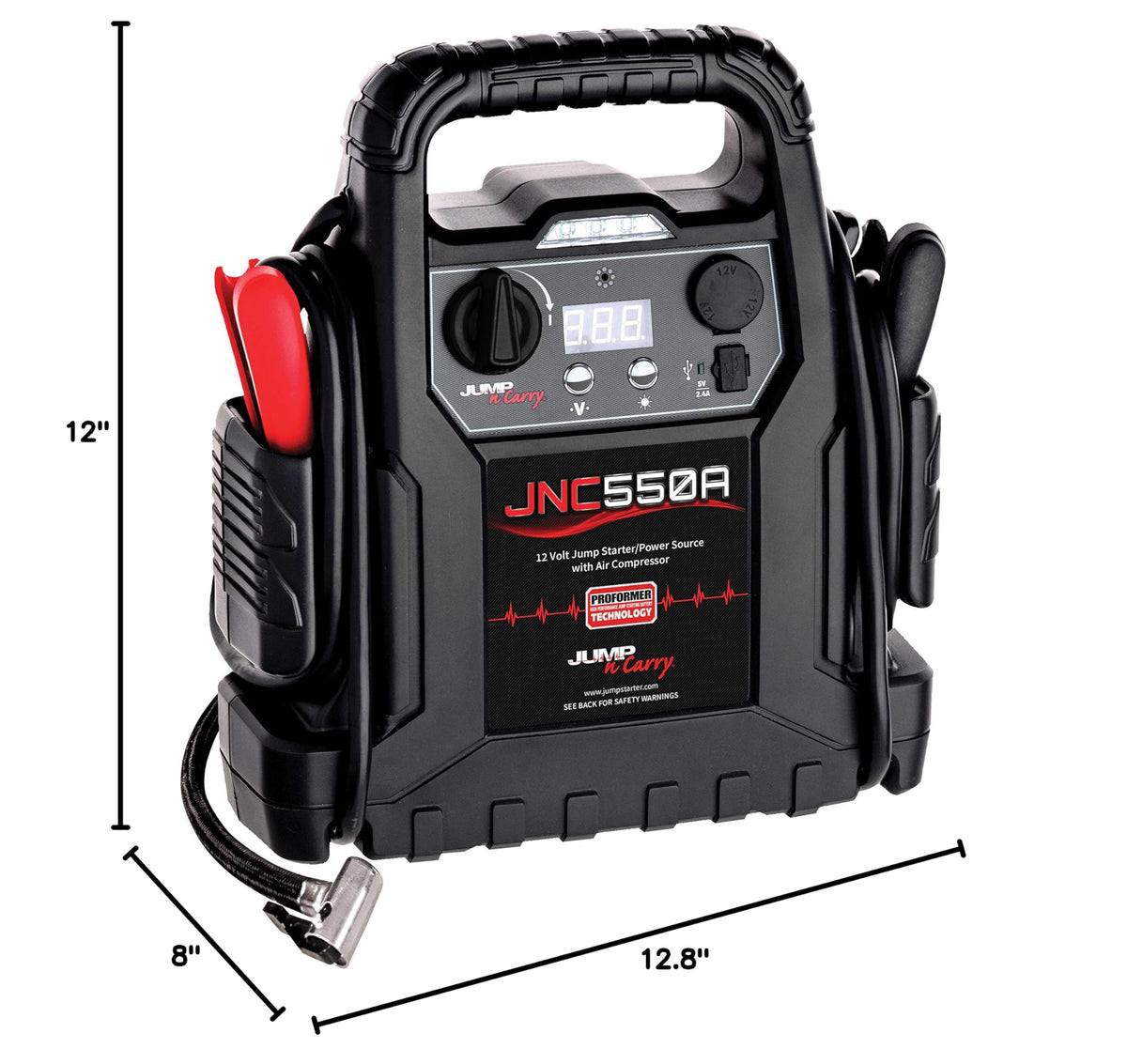 1100 Peak Amp Jump Starter with Air Compressor D161