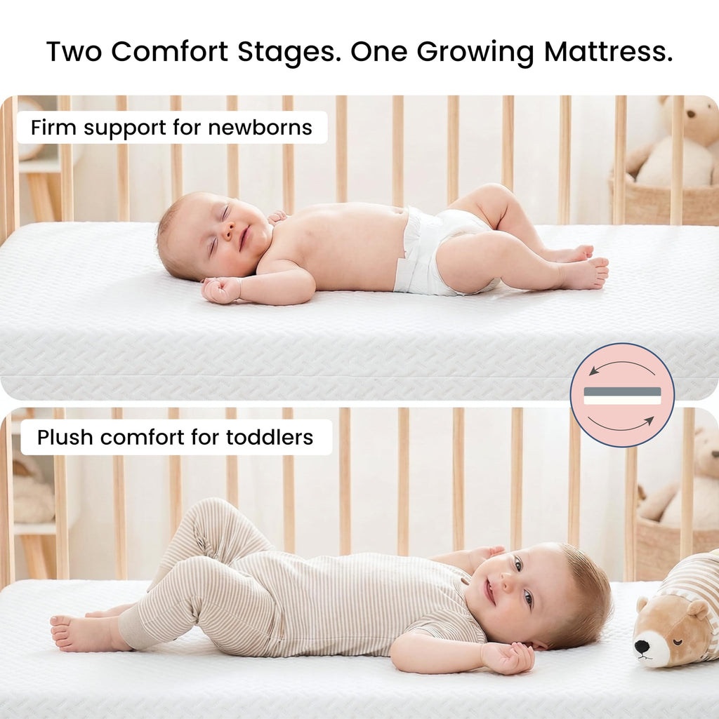 2-in-1 Crib & Toddler Mattress O910