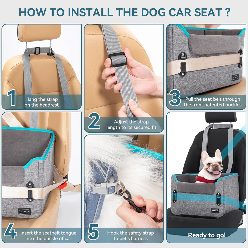 Foldable Dog Booster Car Seat with Safety Tether T1510