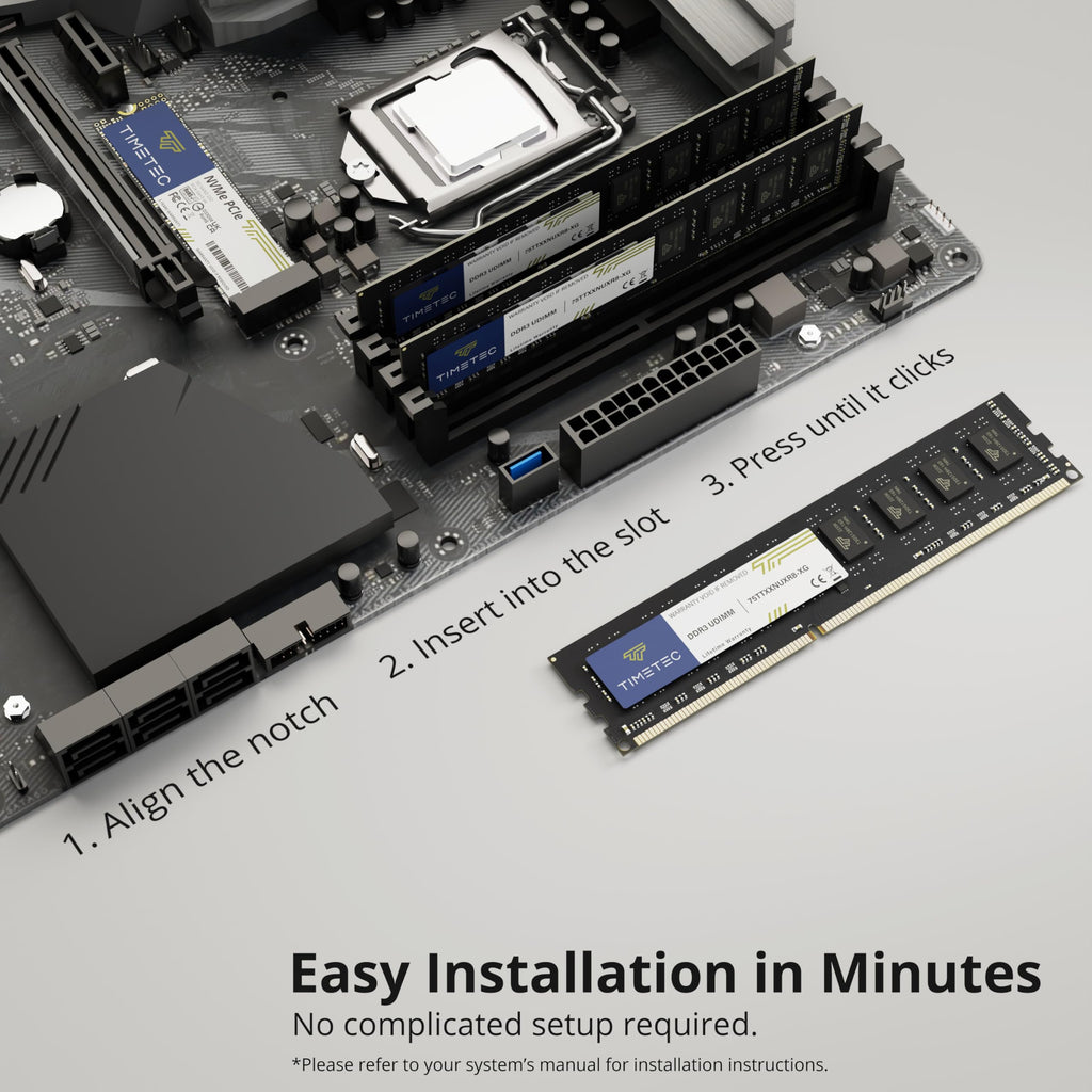 8GB DDR3L DDR3 1600MHz Non-ECC Unbuffered 240 Pin UDIMM Desktop Memory RAM Module M294