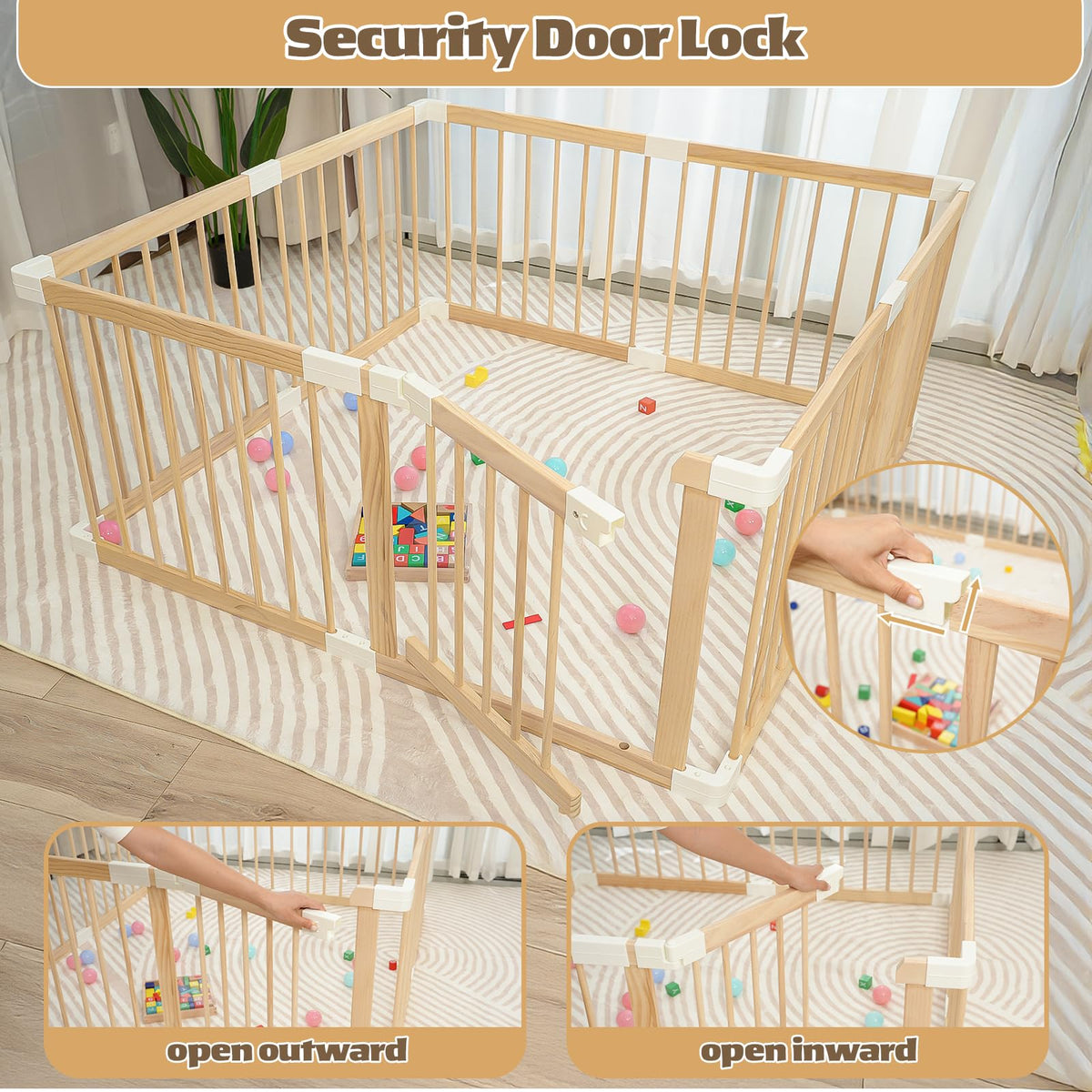 Wooden Baby Playpen 53"x53" P66512