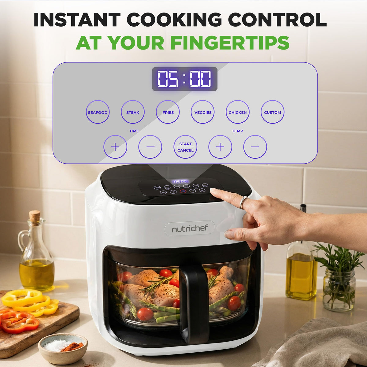 7.5 Quart Air Fryer with 6 Preset Cooking Modes I9844