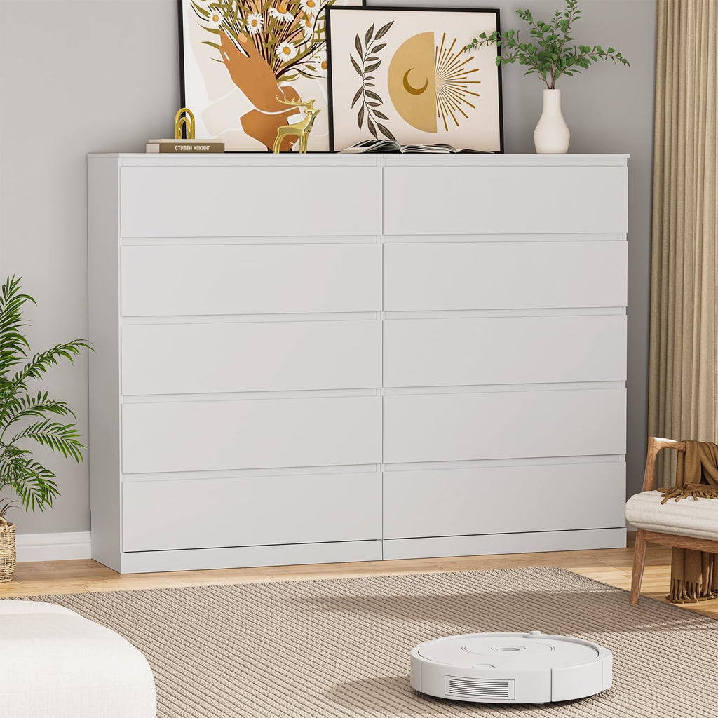 White 5 Drawer Dresser L67140