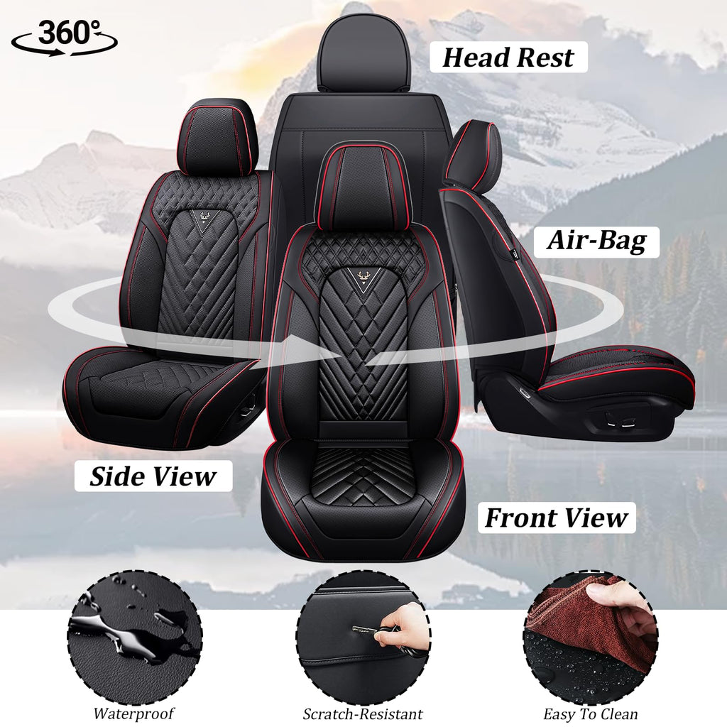 Waterproof Nappa Leather Full Set Car Seat Covers D9553