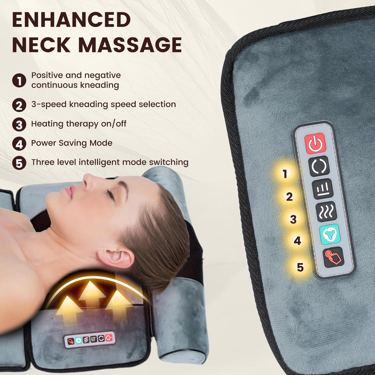 Full Body Massage Cushion with Heat, 10 Vibration Heads, 9 Speeds O725693