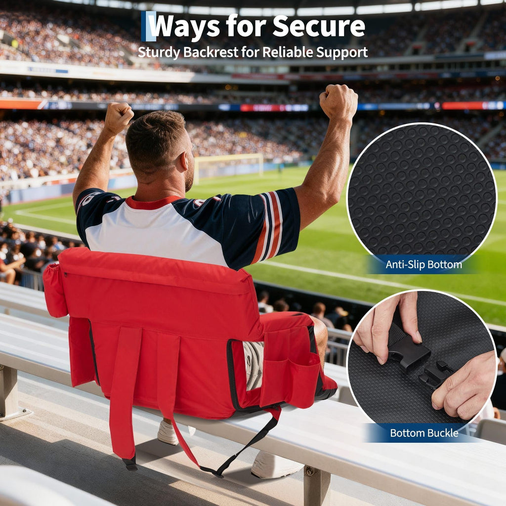 2 PCS Portable Folding Stadium Bleacher Chair I712436