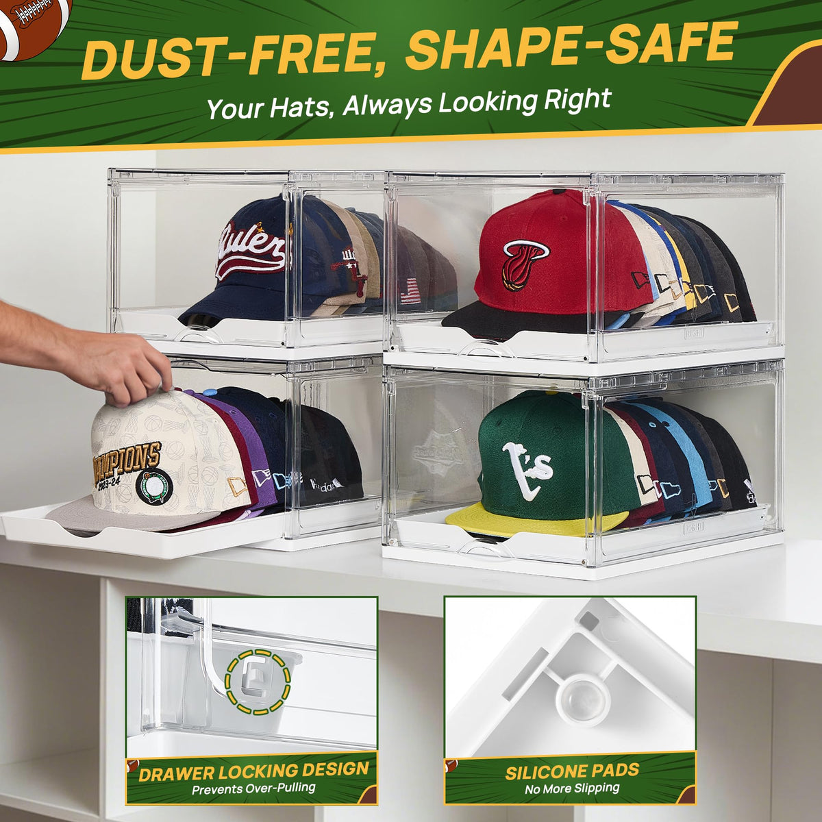 2 Pack Stackable Baseball Caps Organizer B202713