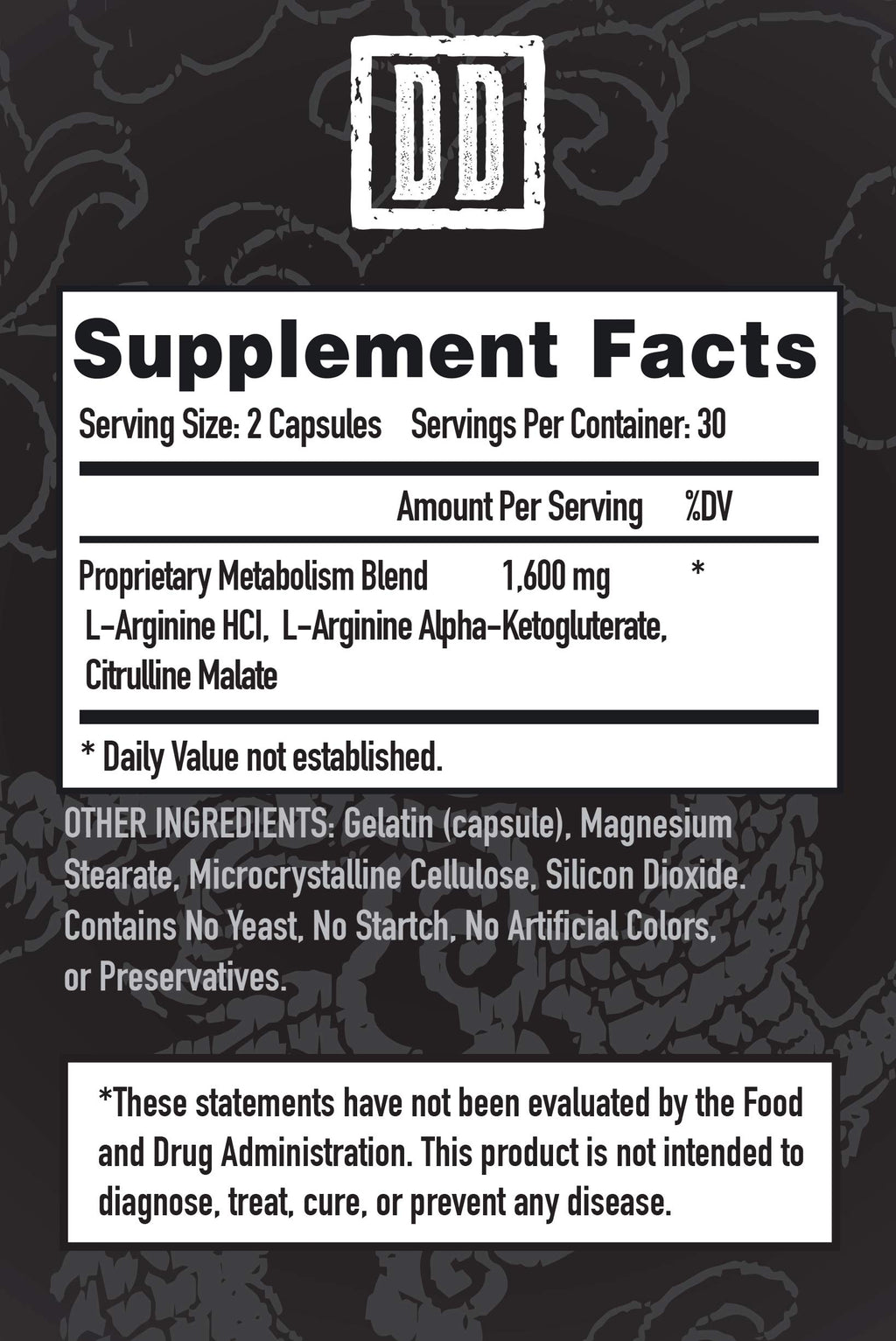 Nitric Oxide Booster Supplement 1600mg 60 Count Y99040