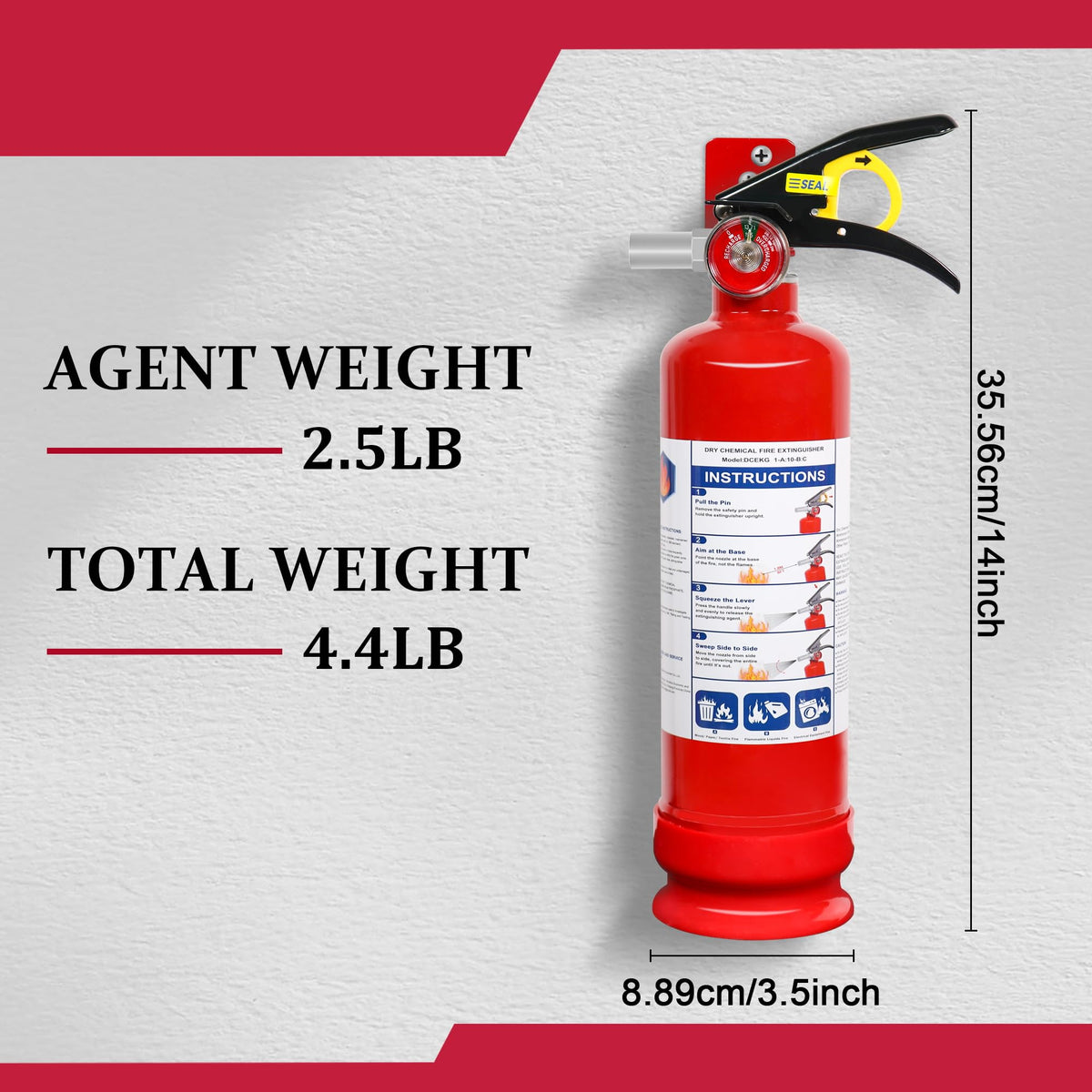 2.5lb Multi-Class Dry Powder Fire Extinguisher B586