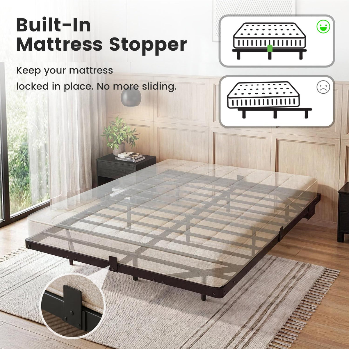 Full Floating Bed Frame with LED Lights G824