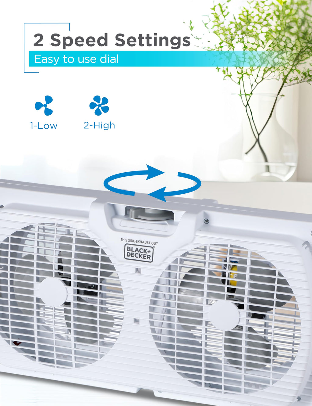 9" Dual Window Fan with 2 Speed Settings B59695