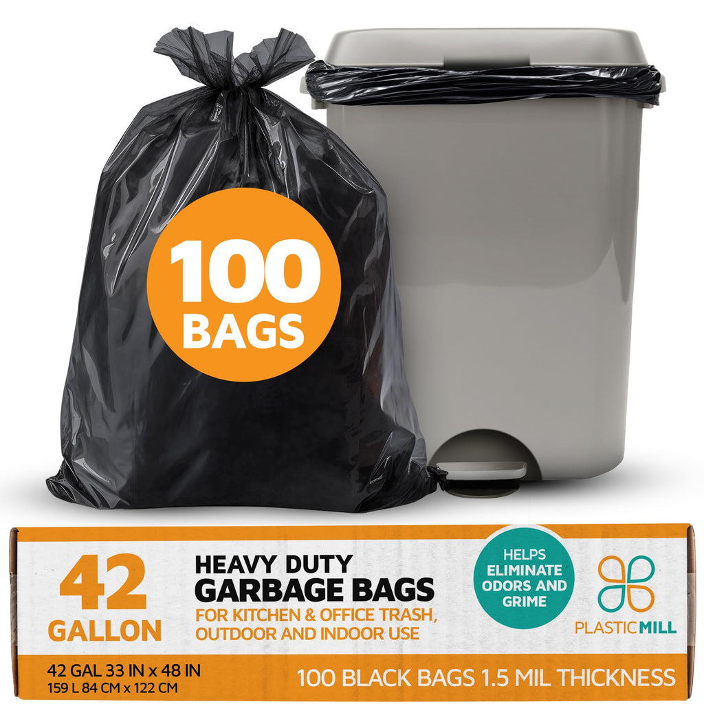 Black 42-Gallon 1.5 Mil Tall Trash Can Liners L80143