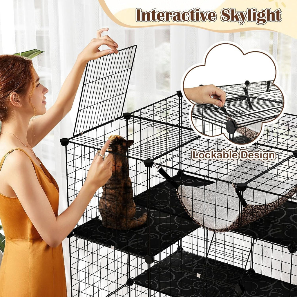 Large 4-Tier Metal Wire Cat Cage M884408