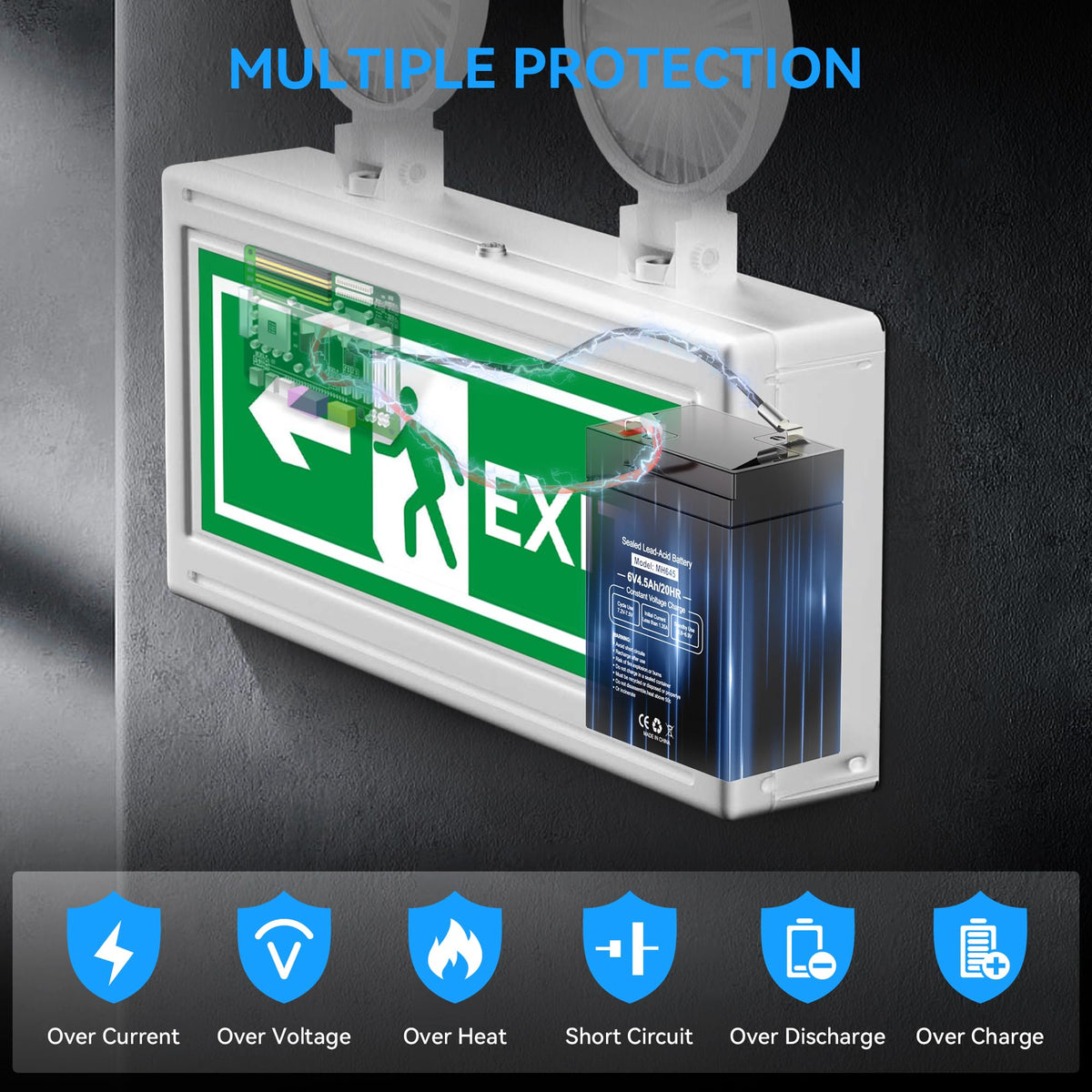6V 4.5Ah Rechargeable SLA AGM Battery, 6 Pack D633628