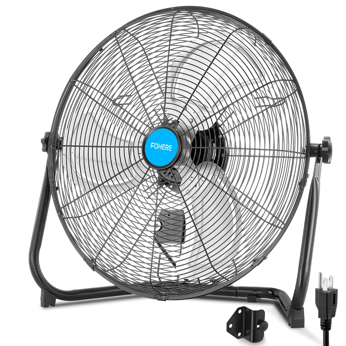20-Inch High Velocity Industrial Floor Fan, 3500 CFM Metal Air Circulator, 3-Speed U2730