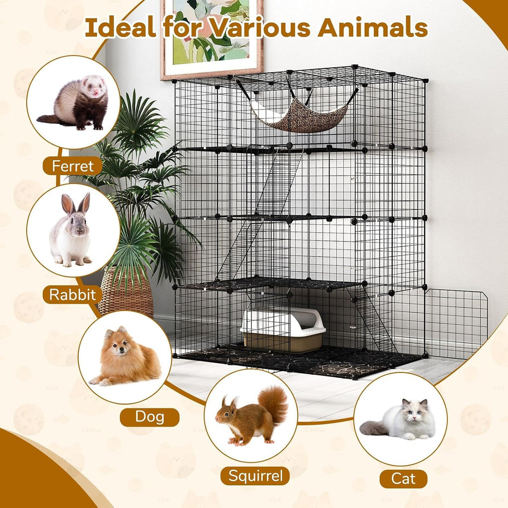 Large 4-Tier Metal Wire Cat Cage M884408