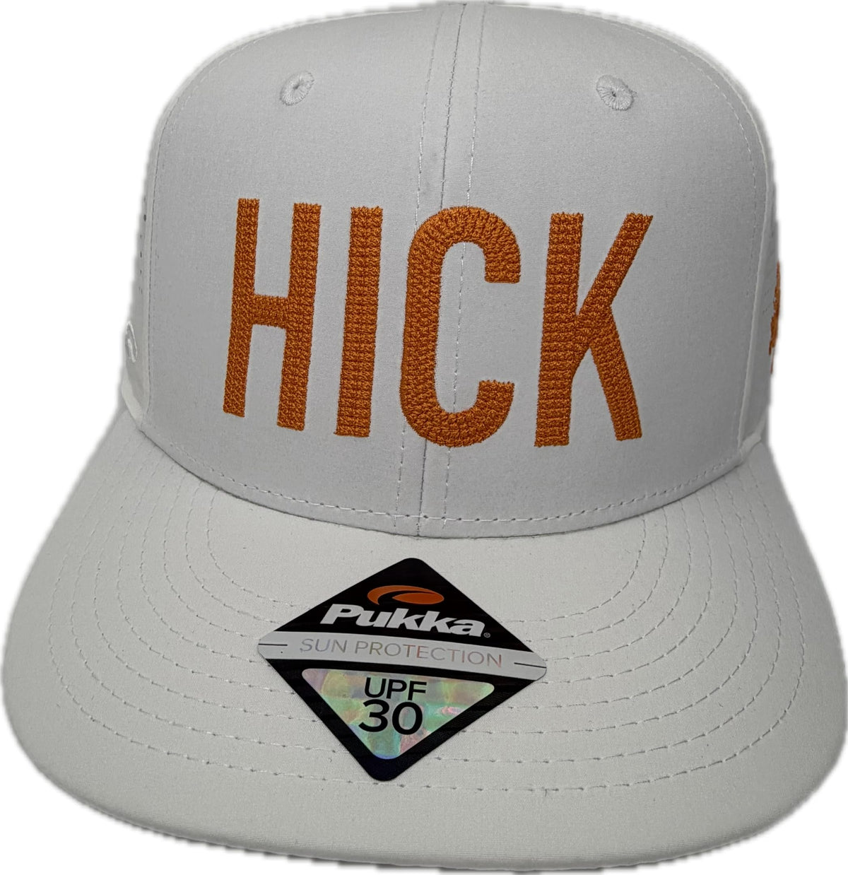 White Snapback Cap with Orange Embroidery H49184