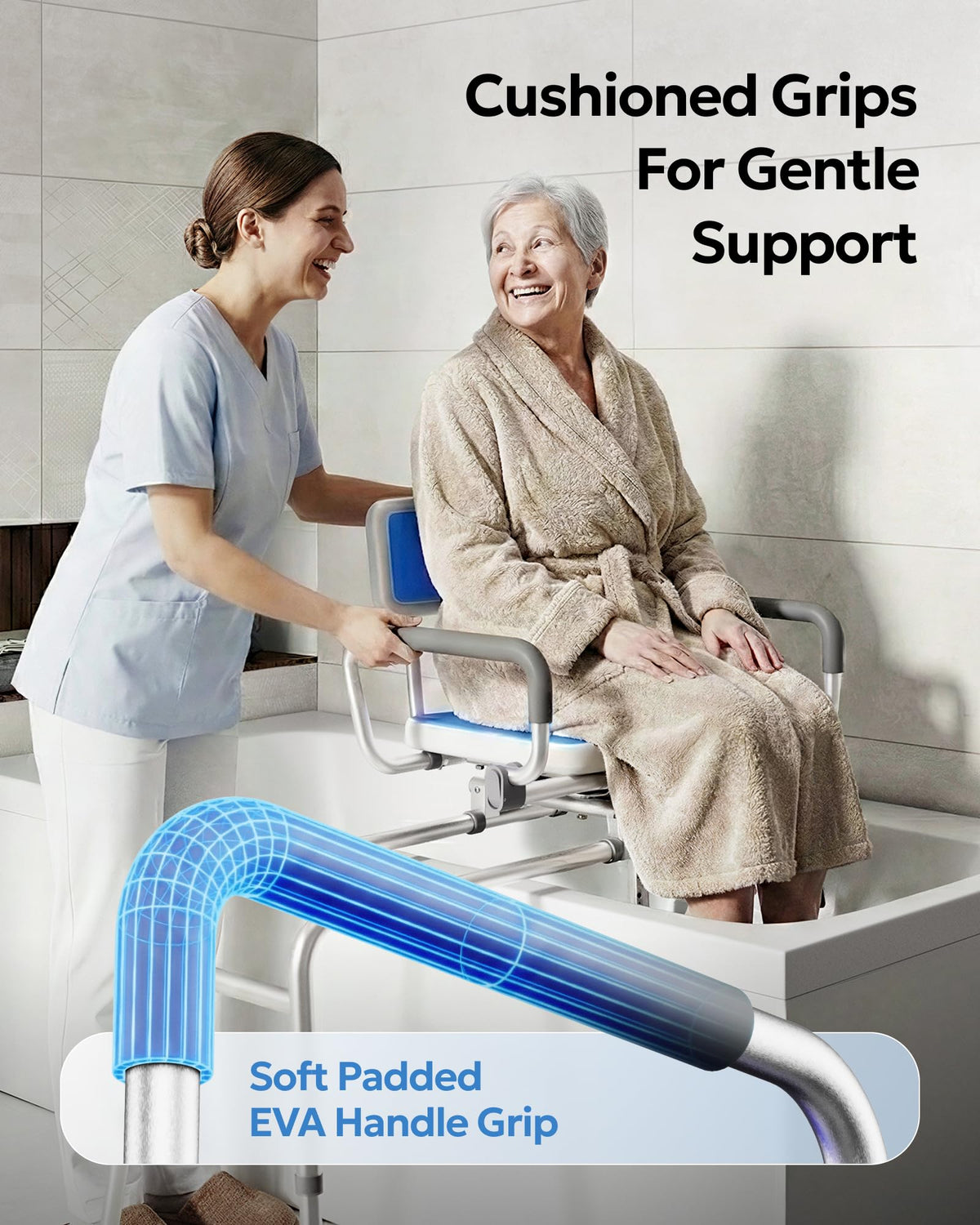 Sliding Shower Chair with 360° Swivel Seat U5368