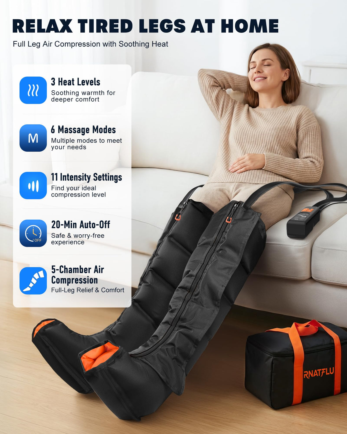 Air Compression Leg Massager with Heat W925