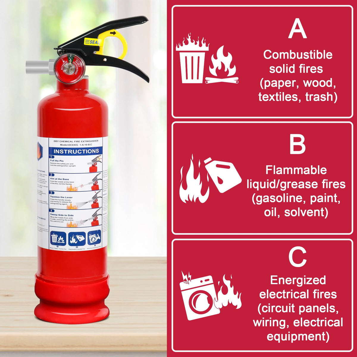 2.5lb Multi-Class Dry Powder Fire Extinguisher B586