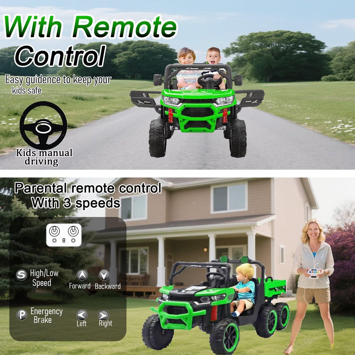 24V 2 Seater Ride On Dump Truck with Dump Bed O624