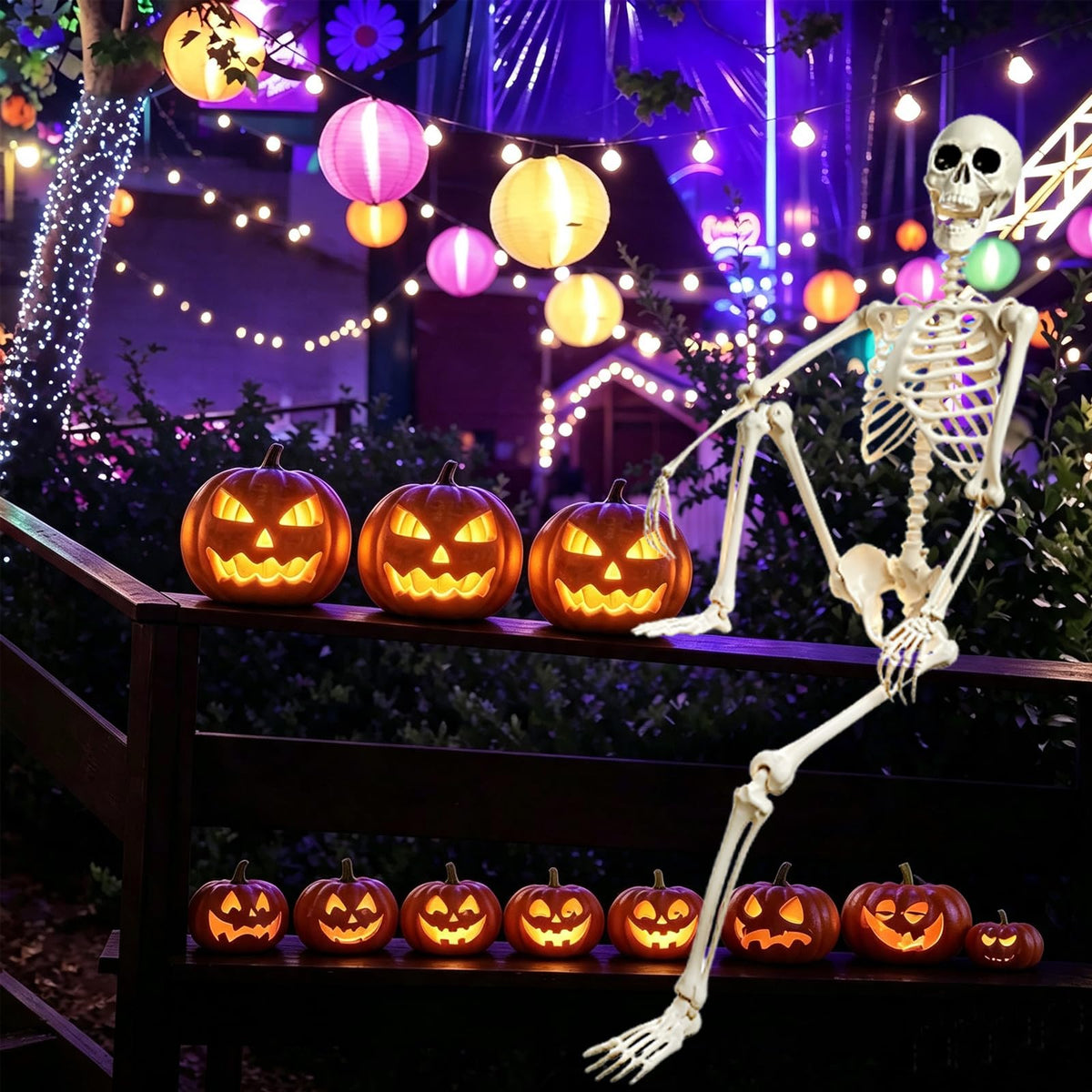 5.4FT Posable Halloween Skeleton with Movable Joints V56315