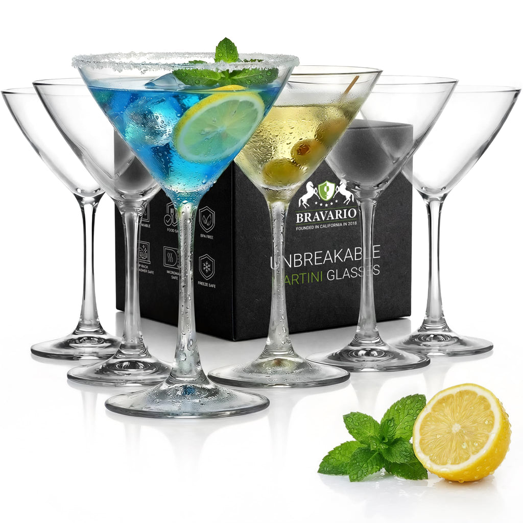 Unbreakable Plastic Martini Glasses, 8 oz Set of 6 A3902