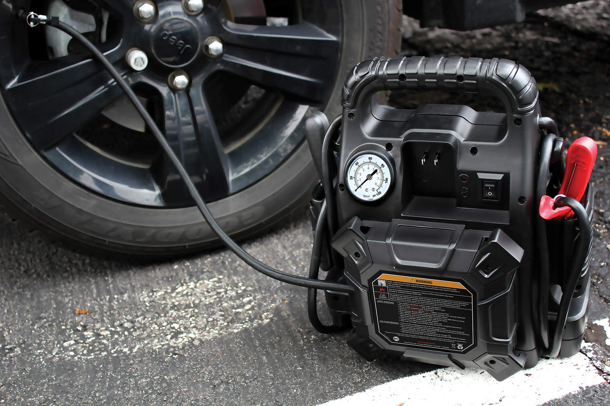 1100 Peak Amp Jump Starter with Air Compressor D161