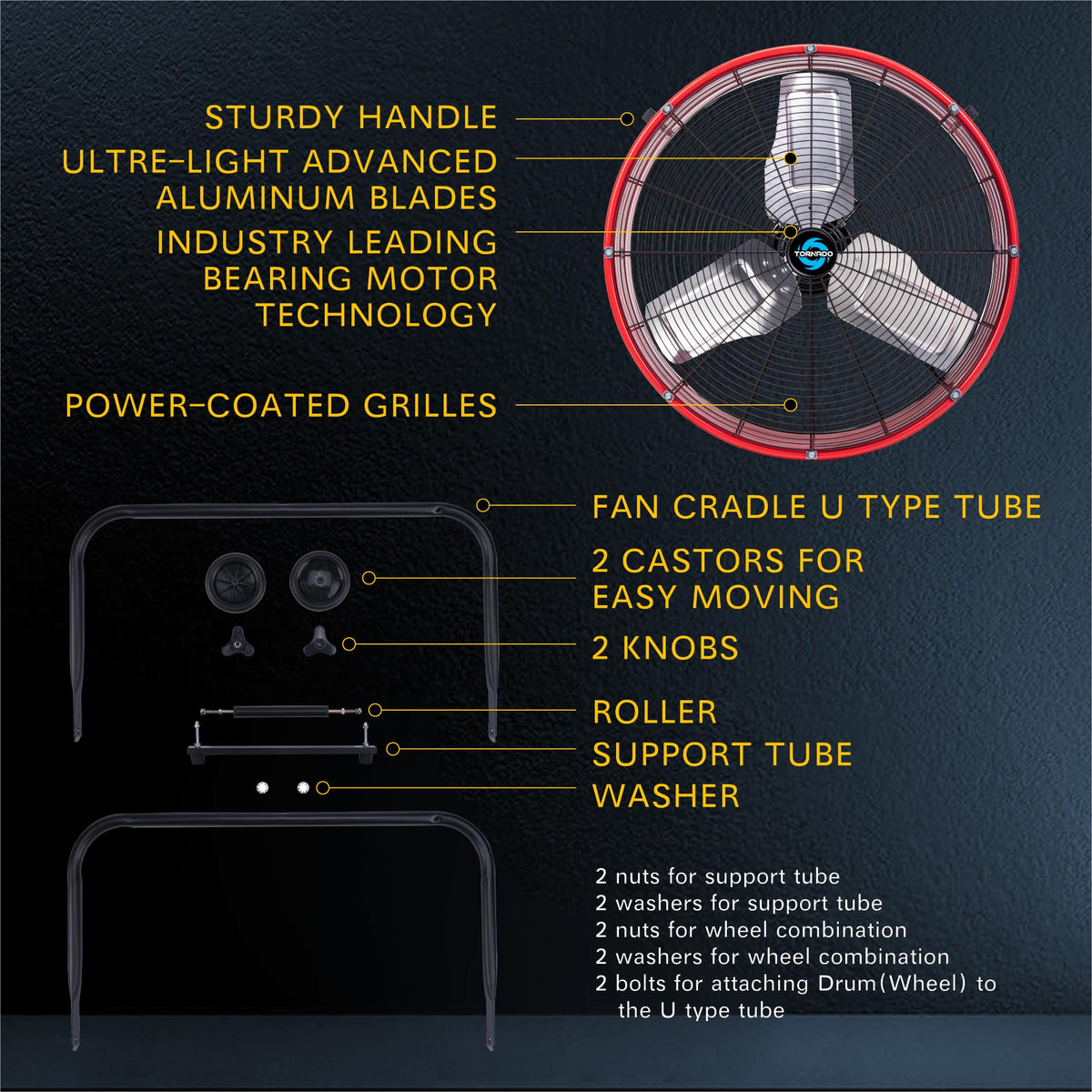 24 Inch High Velocity 3 Speed Metal Drum Fan K301769