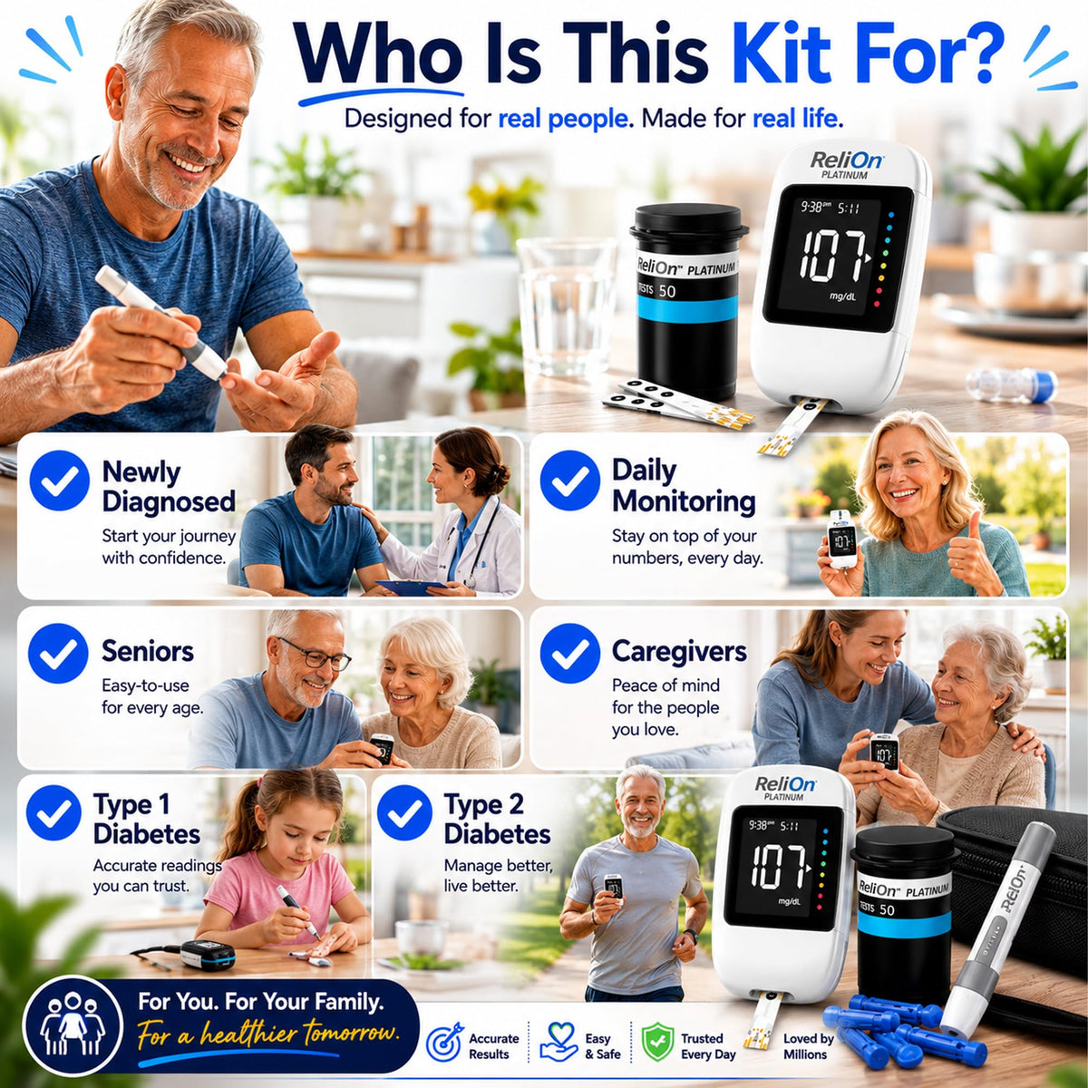 Blood Glucose Monitor Kit with 50 Test Strips S466742