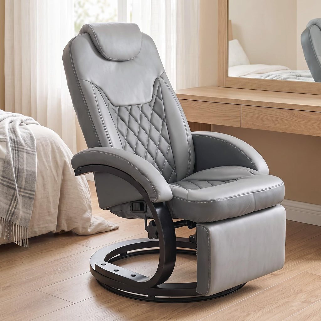 Gray Manual Recliner Chair with Footrest H226089