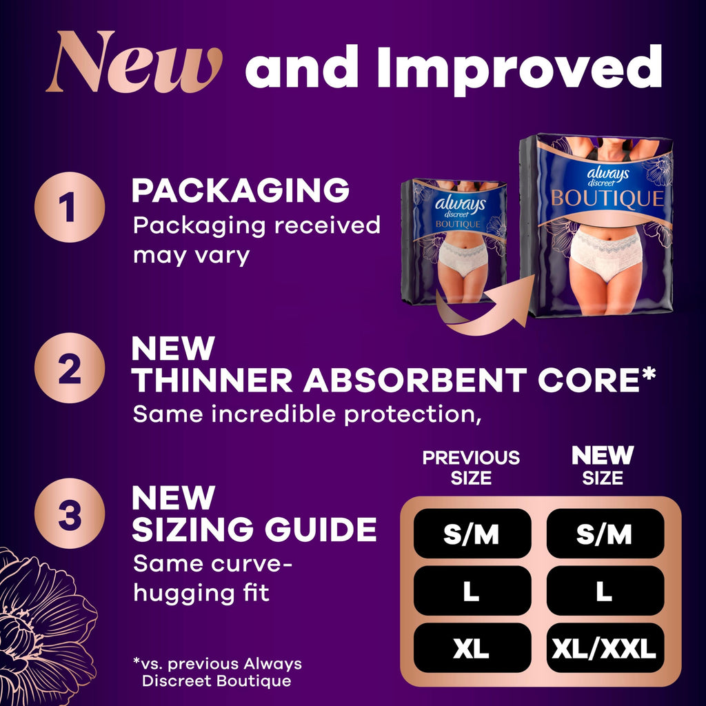 Incontinence and Postpartum Underwear for Women, Maximum Protection, Small/Medium, 48 Count D6031