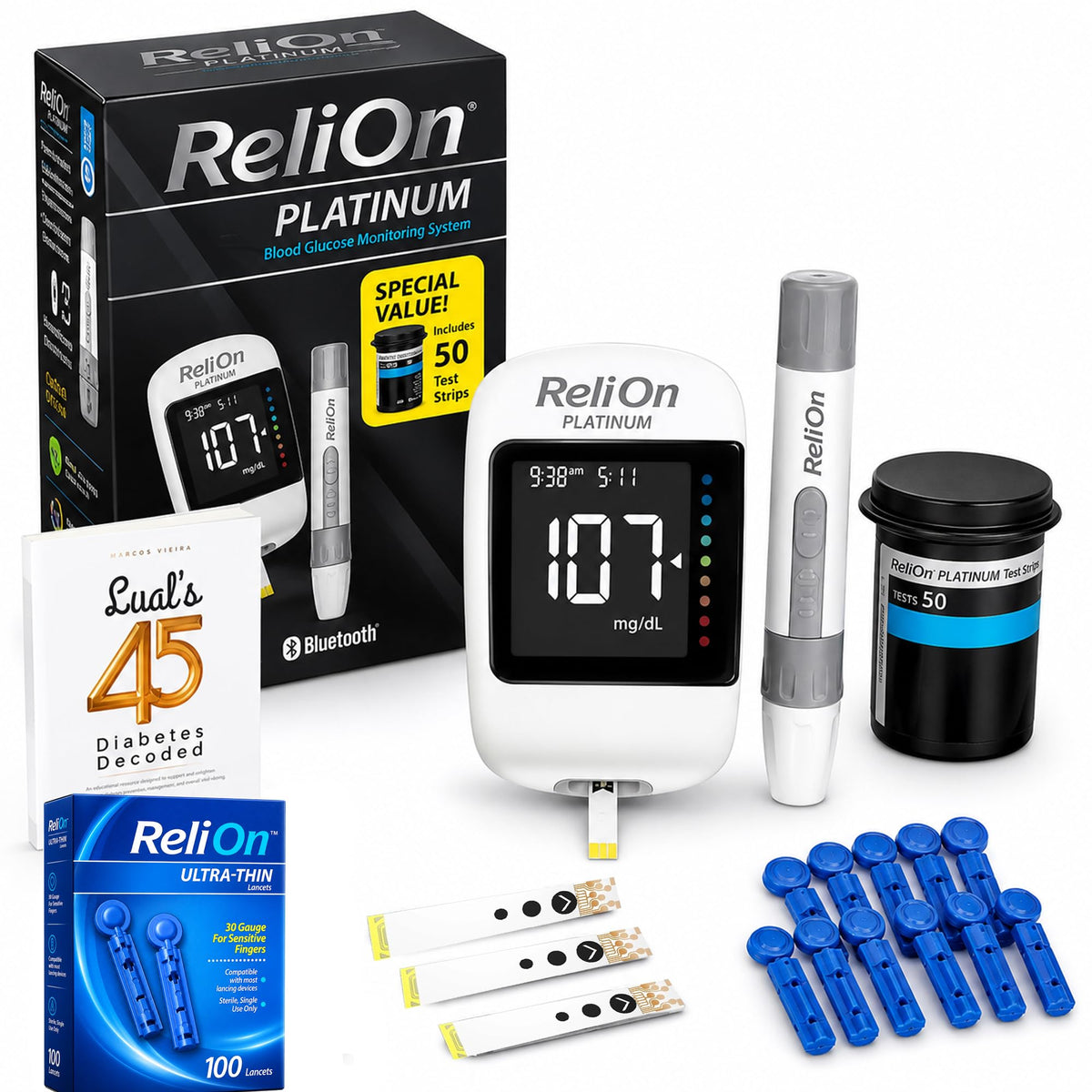 Blood Glucose Monitor Kit with 50 Test Strips S466742