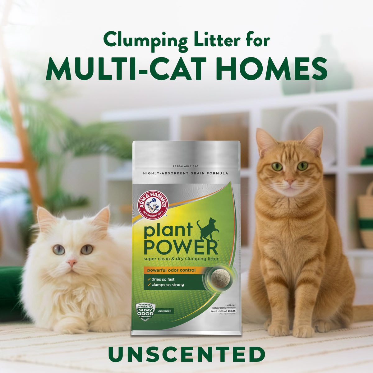 Plant-Based Clumping Cat Litter Unscented 15 Lbs Z77251
