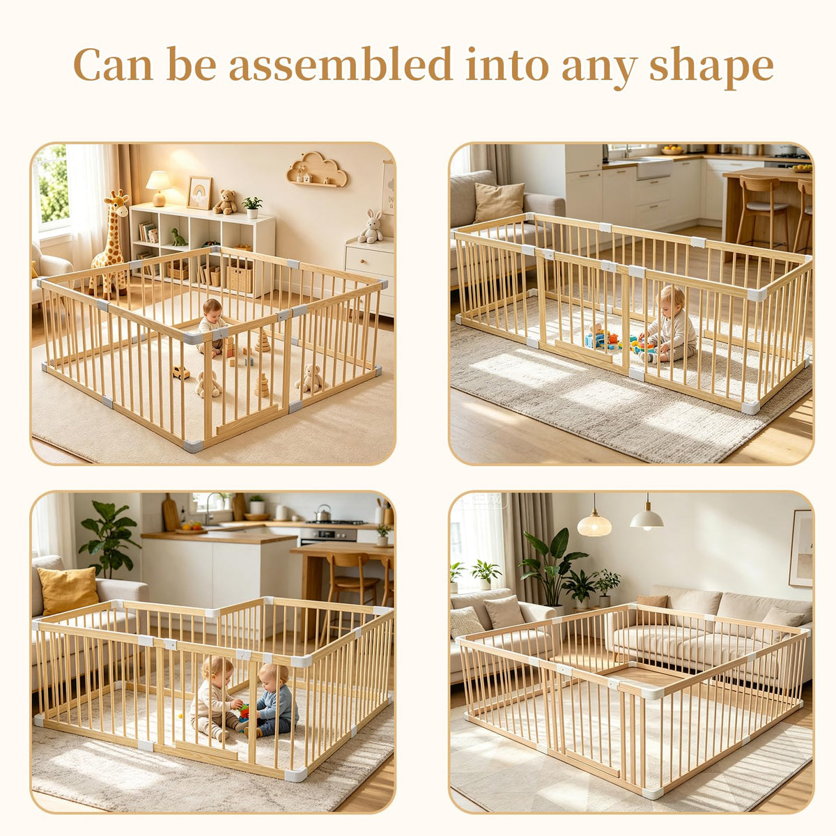 Wooden Baby Playpen 53"x53" P66512