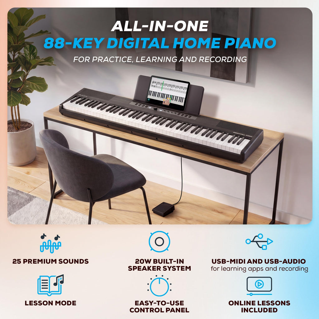88-Key Weighted Digital Piano with Hammer Action W65508