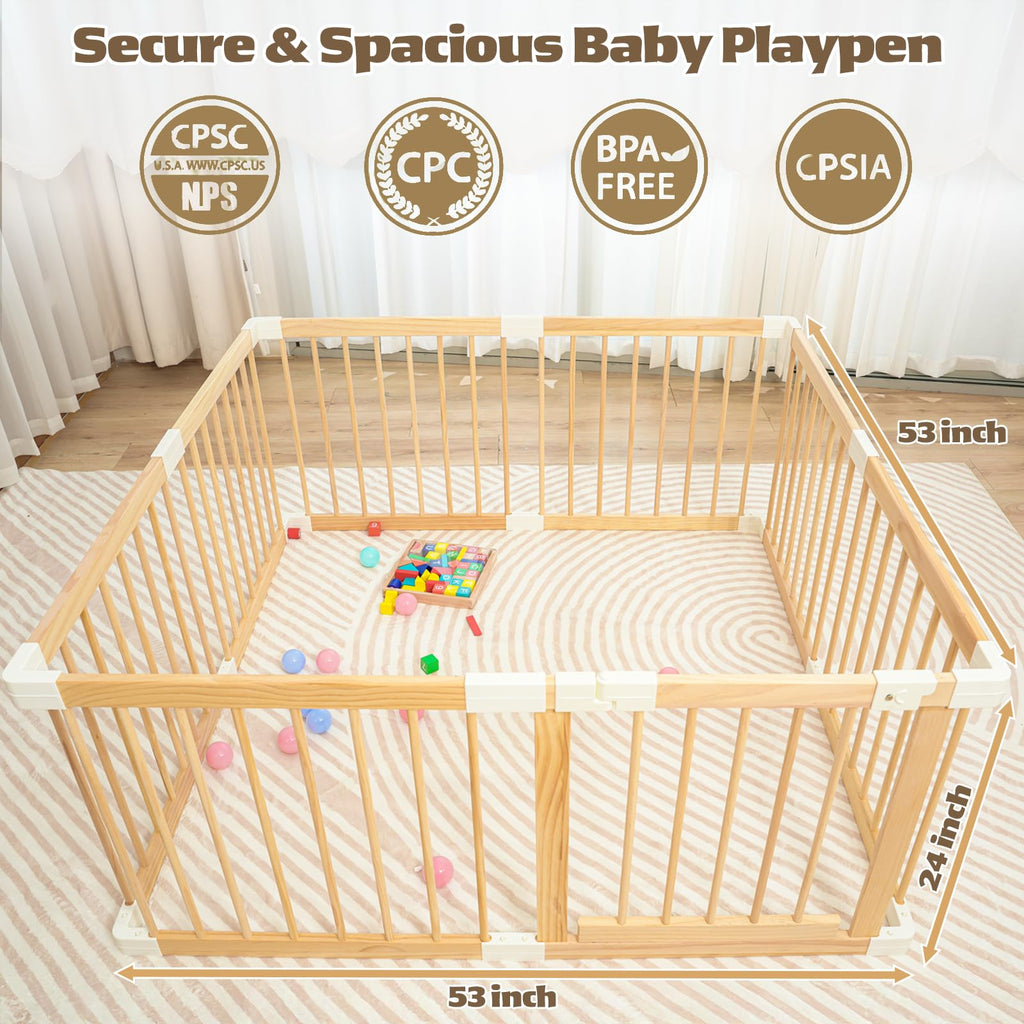 Wooden Baby Playpen 53"x53" P66512