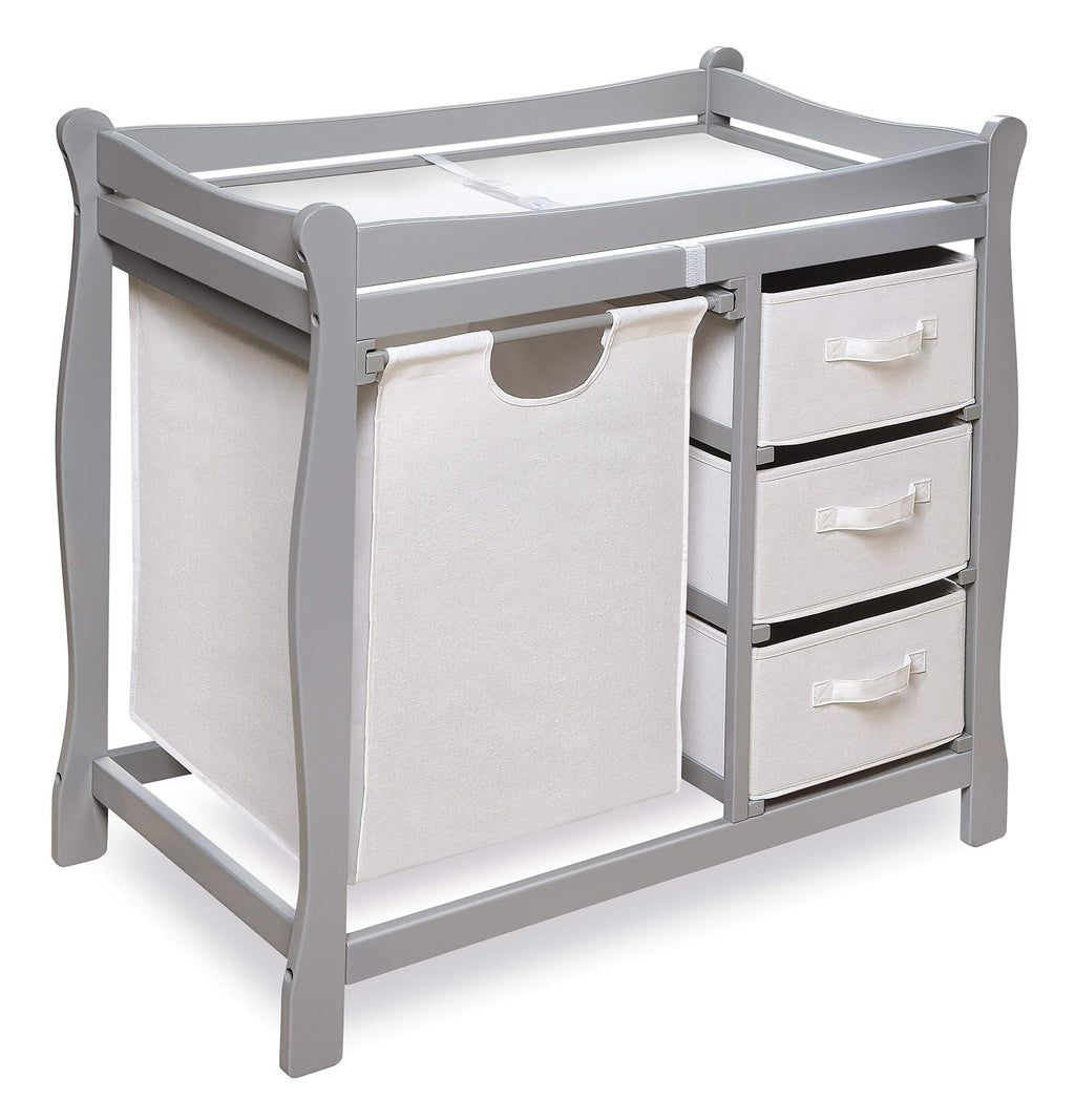 Gray Baby Changing Table with 3 Storage Baskets T465