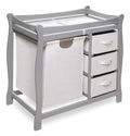 Gray Baby Changing Table with 3 Storage Baskets T465