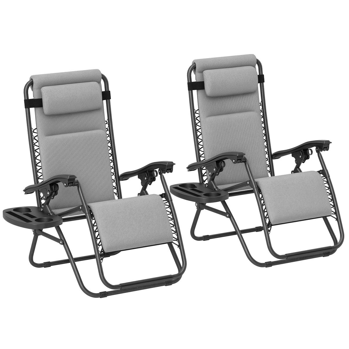 Zero Gravity Chairs Set of 2 Light Gray Q86449
