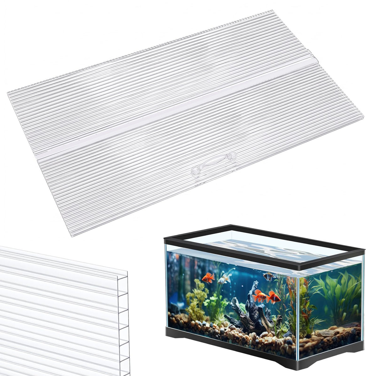 Clear 16 x 8 Inch Aquarium Lids Canopy Set S8112