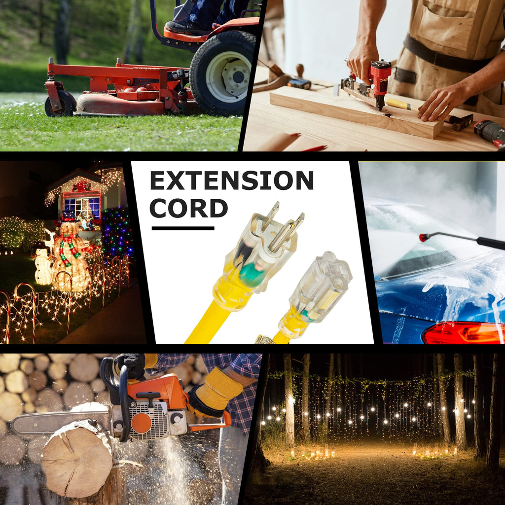 Yellow 12 Gauge 10 ft Extension Cord T3790