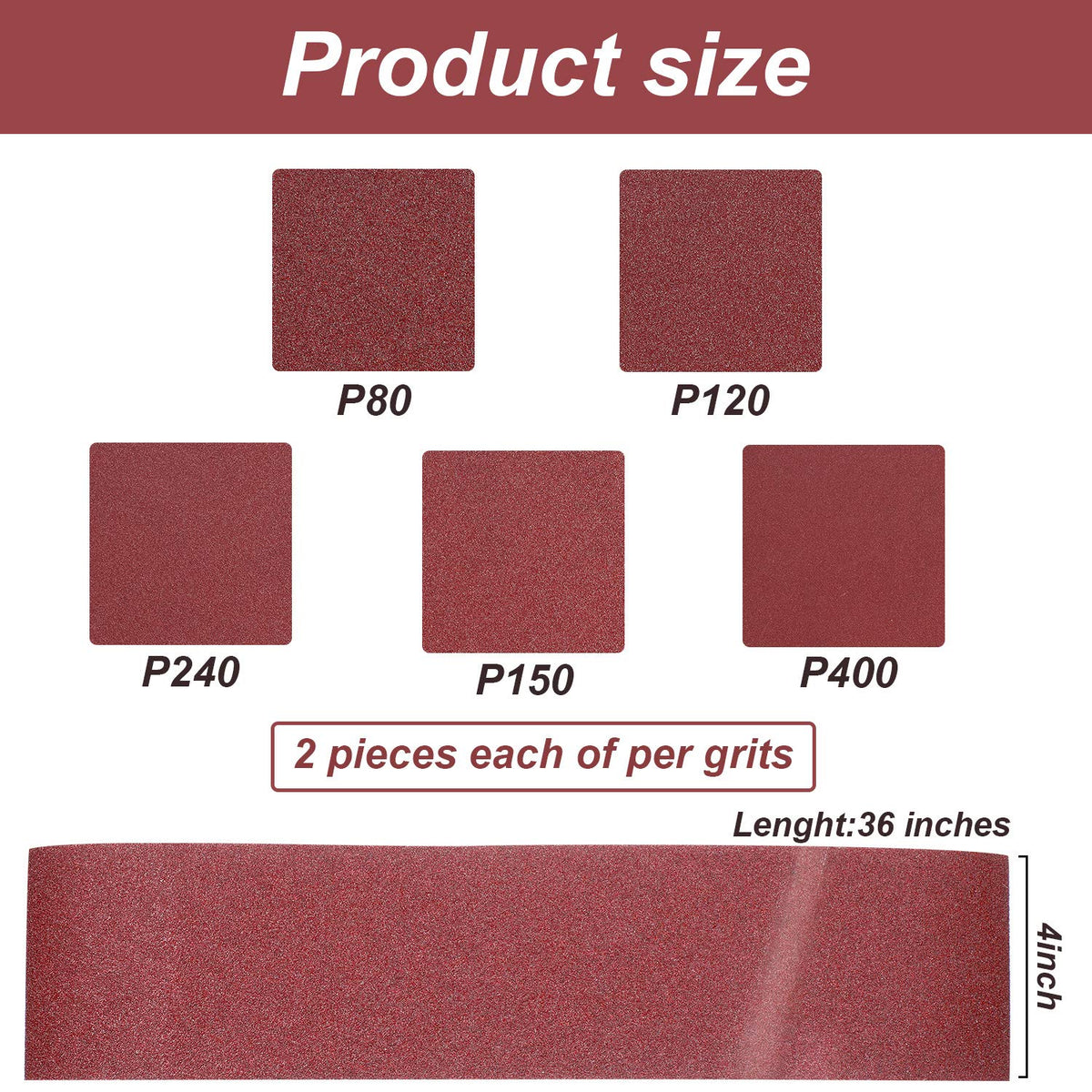 22 Pieces 4 x 36 In Sanding Belts and 6 In Self-Adhesive Discs Set M938
