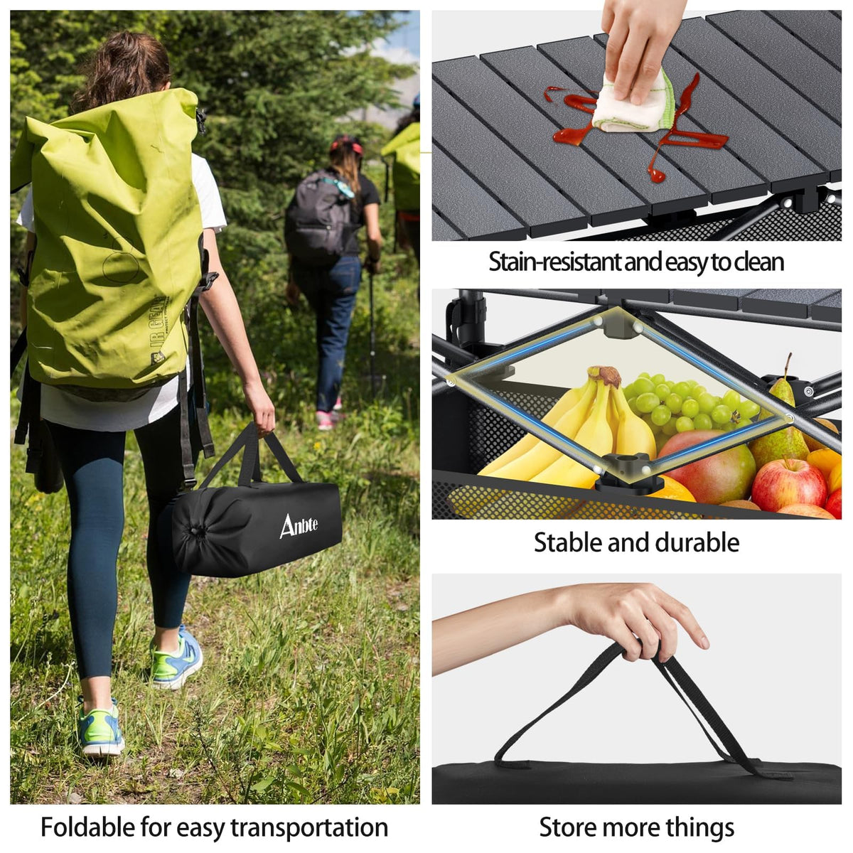 3ft Aluminum Roll Top Folding Camping Table G5206