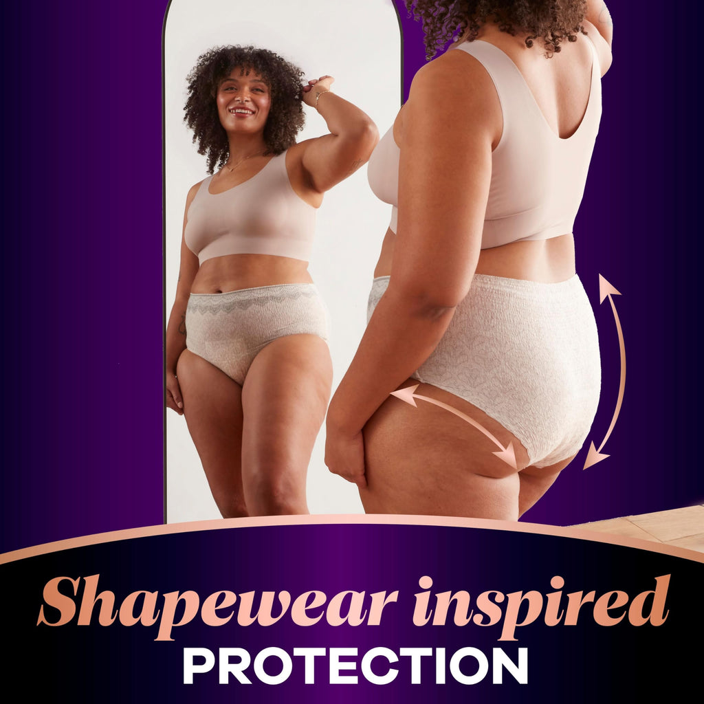 Incontinence and Postpartum Underwear for Women, Maximum Protection, Small/Medium, 48 Count D6031