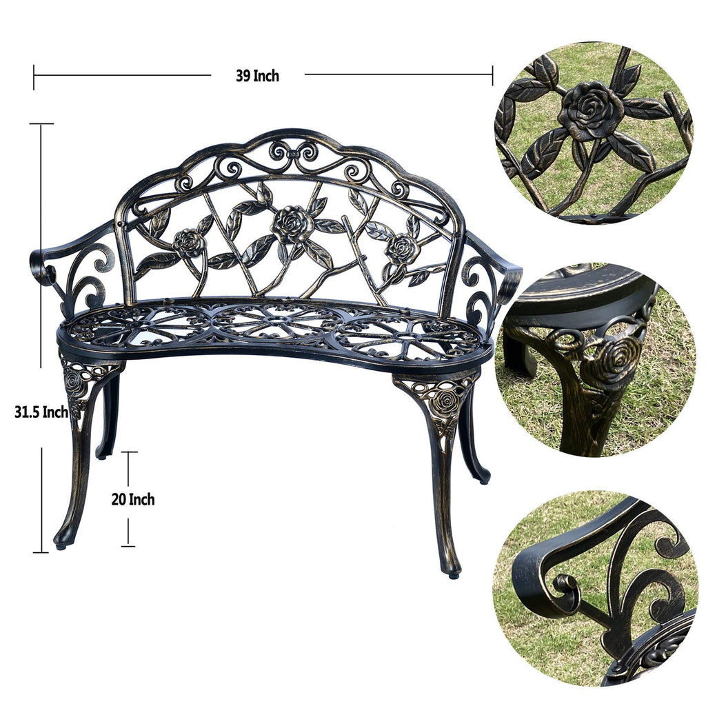 Cast Aluminum Outdoor Bench B625985