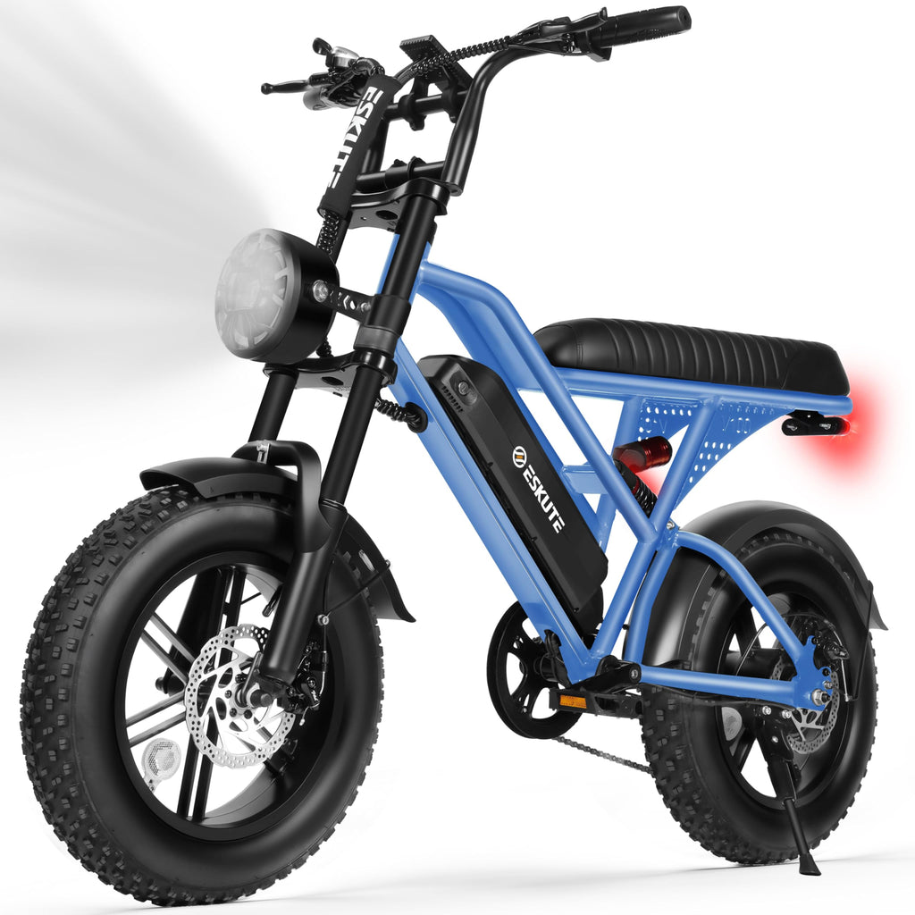 Electric Bike 1500W Peak Motor 48V 13Ah Battery 16"x4.0" Fat Tire Blue A6749
