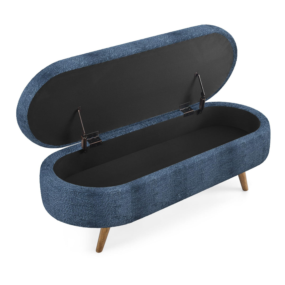 Oval Storage Bench with Rubber Wood Legs D2601