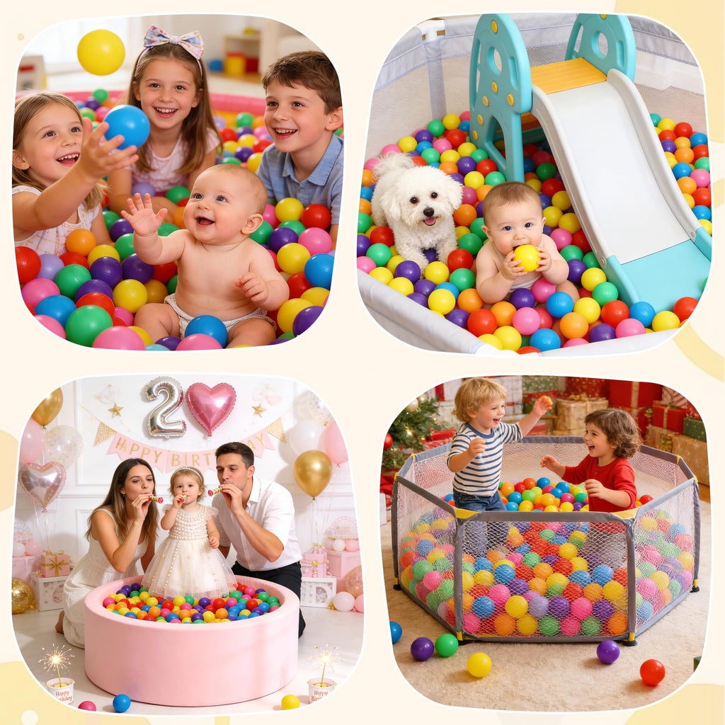 Crush Proof Plastic Ball Pit Balls with Storage Bag K5068