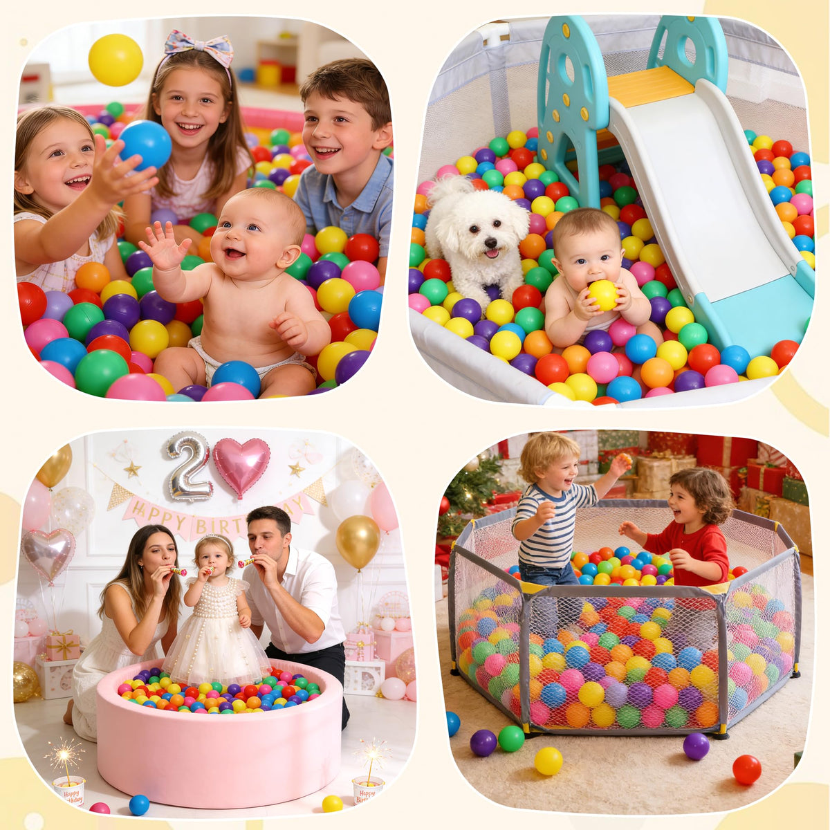 Crush Proof Plastic Ball Pit Balls with Storage Bag K5068